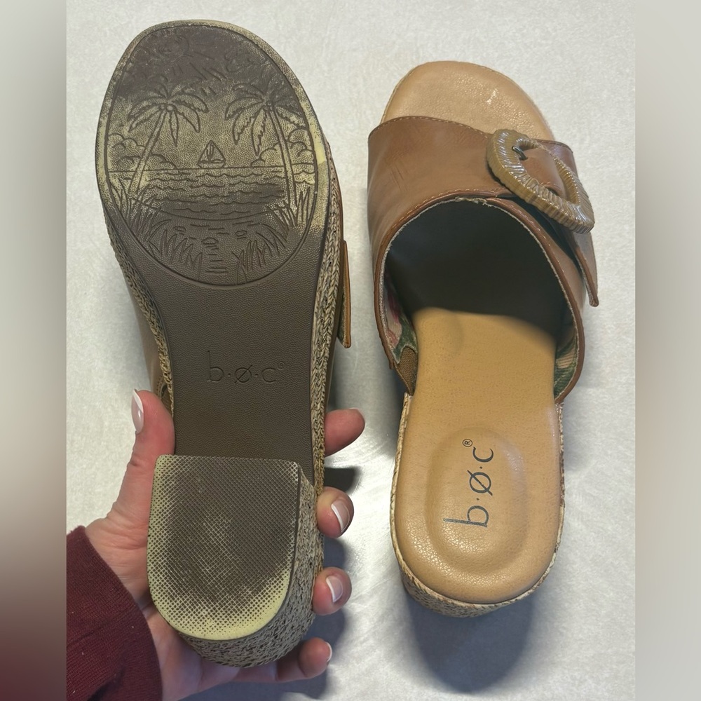 boc Tan Espadrille Mules with Buckle - Picture 6 of 7